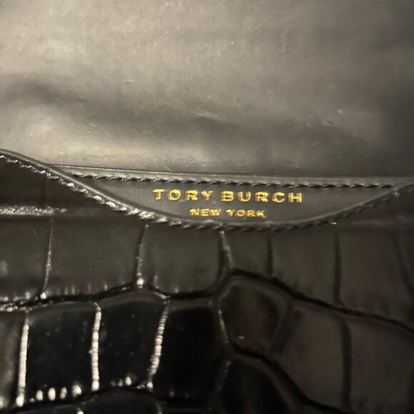 Tory Burch Britten Embossed Black with Gold Hardware - Picture 4 of 9